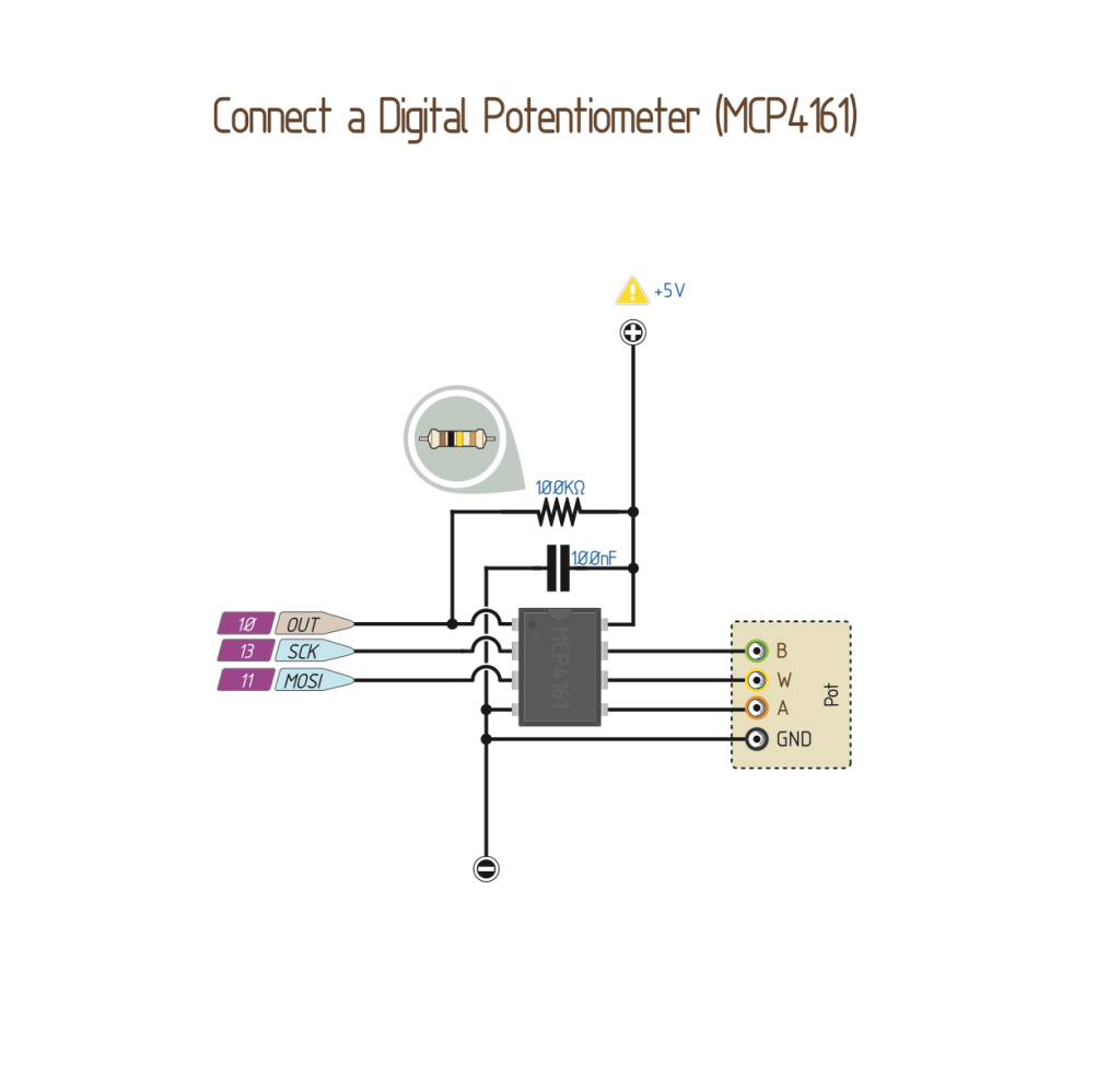 Wiring a Digital Potentiometer with MCP4161 | 14core.com ... bosch relay wiring schematic 