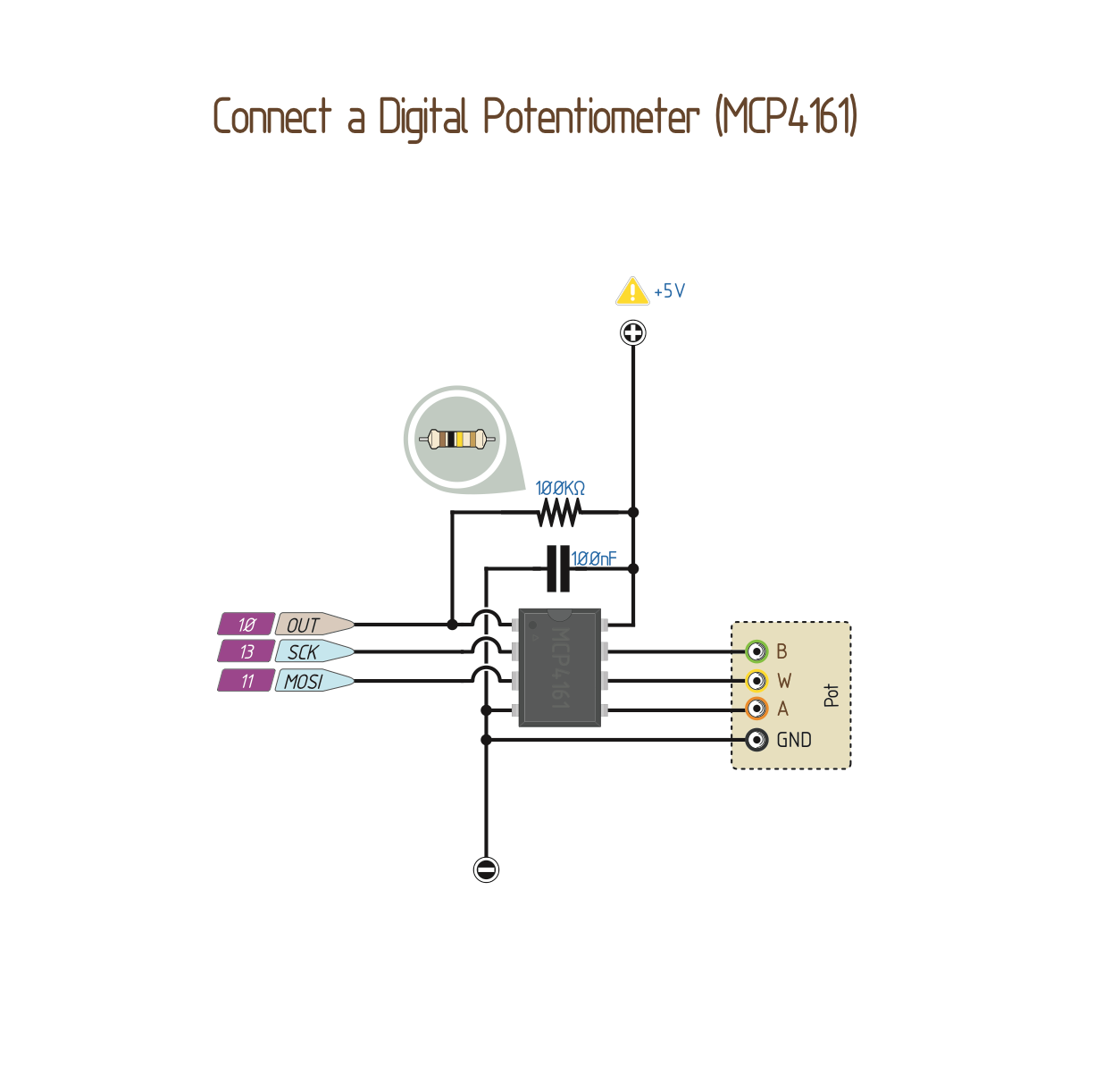 Wiring a Digital Potentiometer with MCP4161 | 14core.com