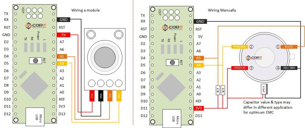 Wiring the MLX90614 Infrared Contactless Temperature Measurement Sensor