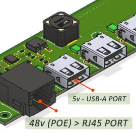 14CORE POE (Power Over Ethernet) to USB-A 5V Power Hub / Server Rack Mountable for RPI/ESP8266/ESP32
